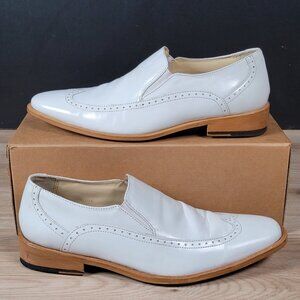 Giorgio Brutini Loafers Mens Size 10.5 M White Brown Leather Round Toe Brogue